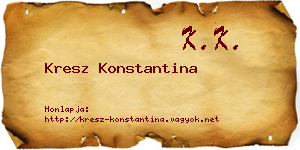 Kresz Konstantina névjegykártya